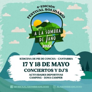 Cartel A la sombra de Jano. Bárcena de Pie de Concha. Festival de música y solidaridad